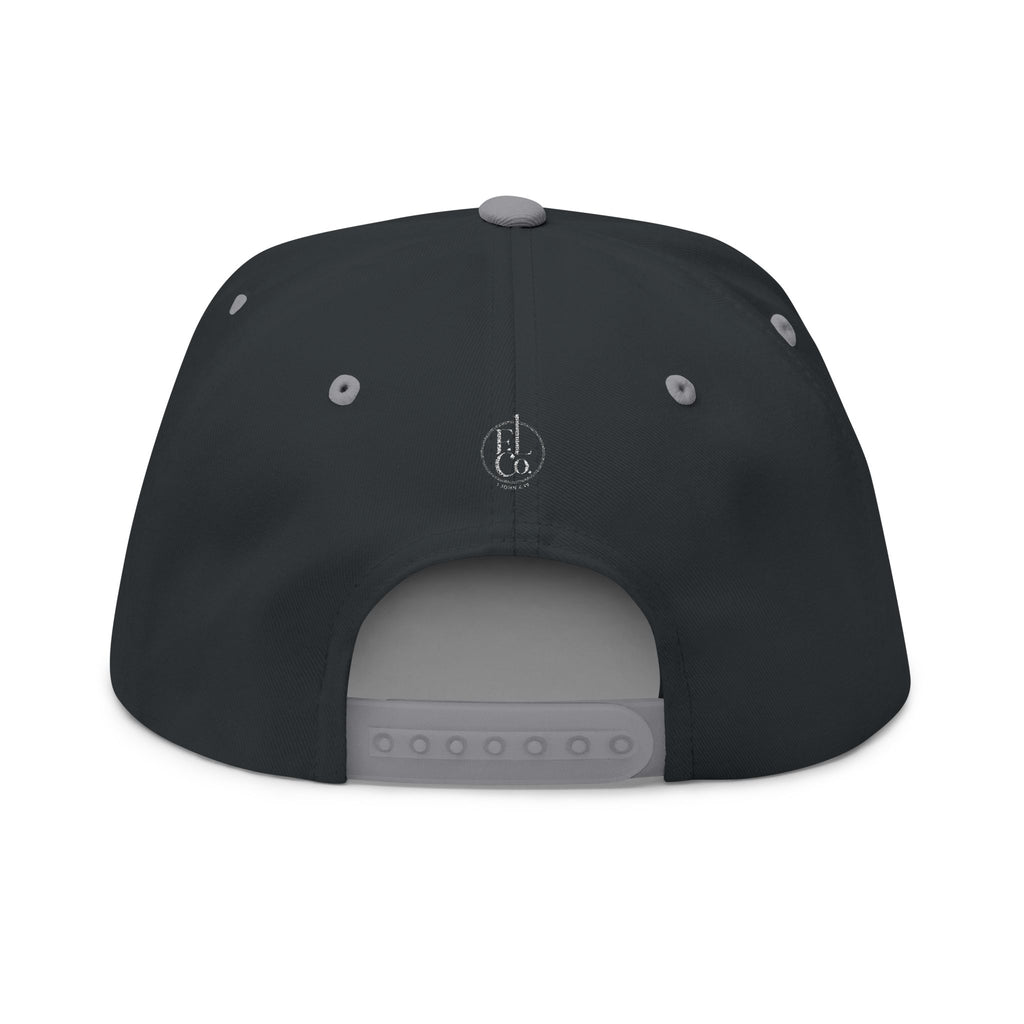 Flat Bill Cap — "because He" Embroidered Christian Snapback