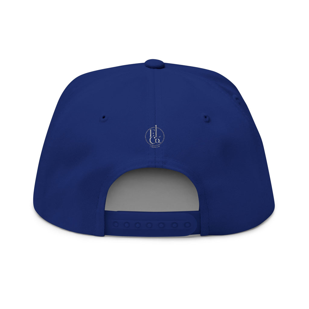 Flat Bill Cap — "because He" Embroidered Christian Snapback