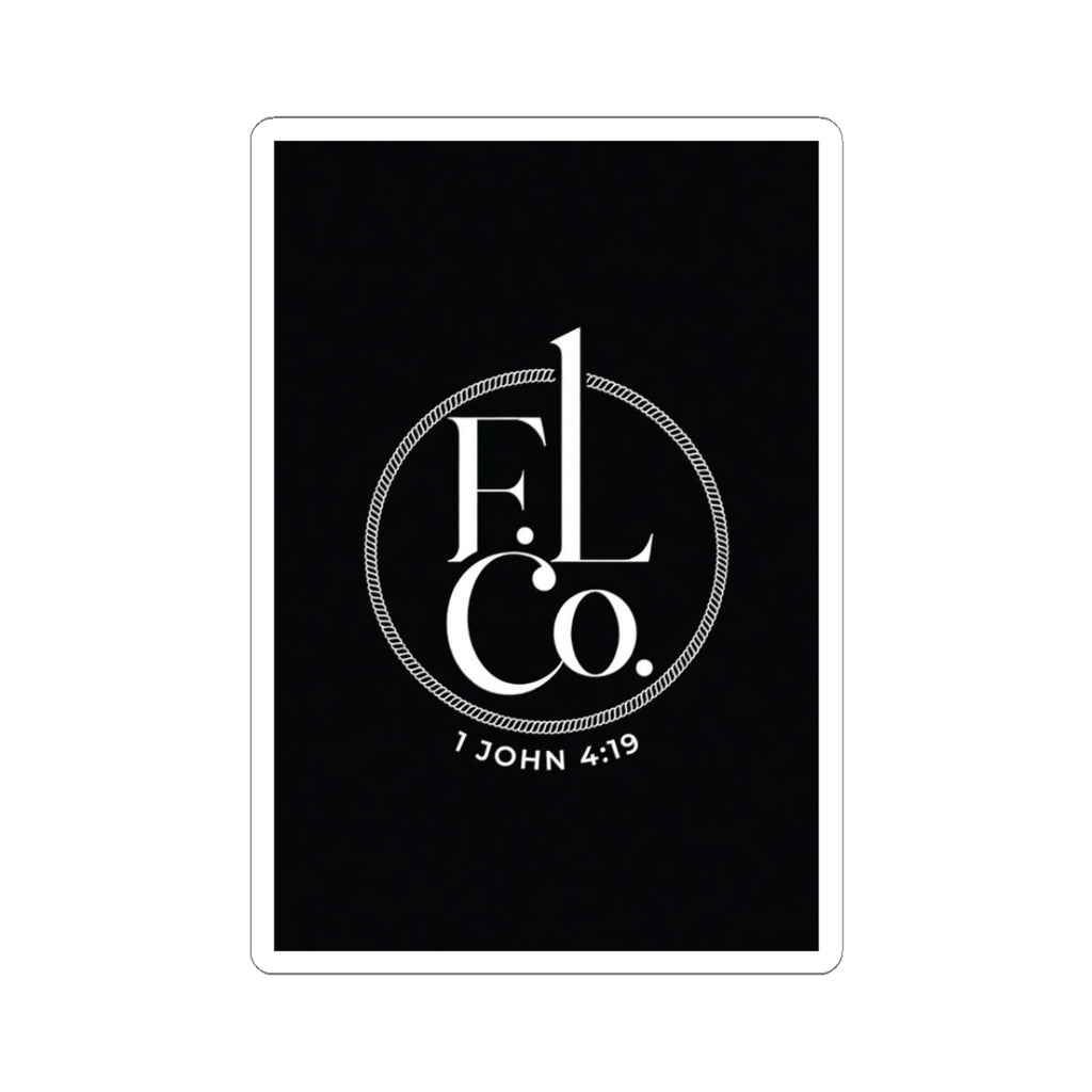 Faith Logo Kiss-Cut Sticker — 1 John 4:19 Minimal Vinyl Decal