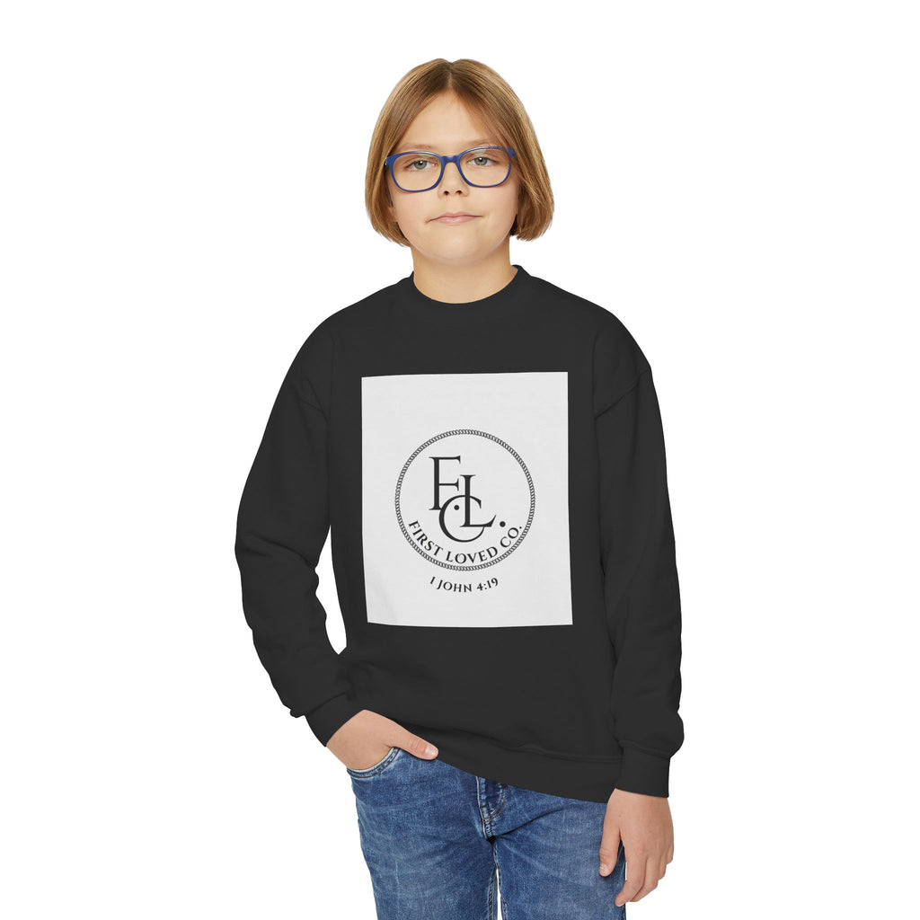 Youth Crewneck Sweatshirt — First Loved Co. Logo Pullover