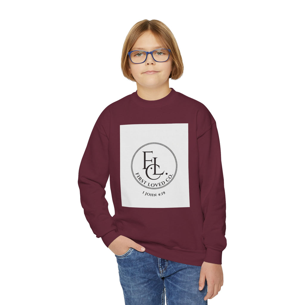 Youth Crewneck Sweatshirt — First Loved Co. Logo Pullover