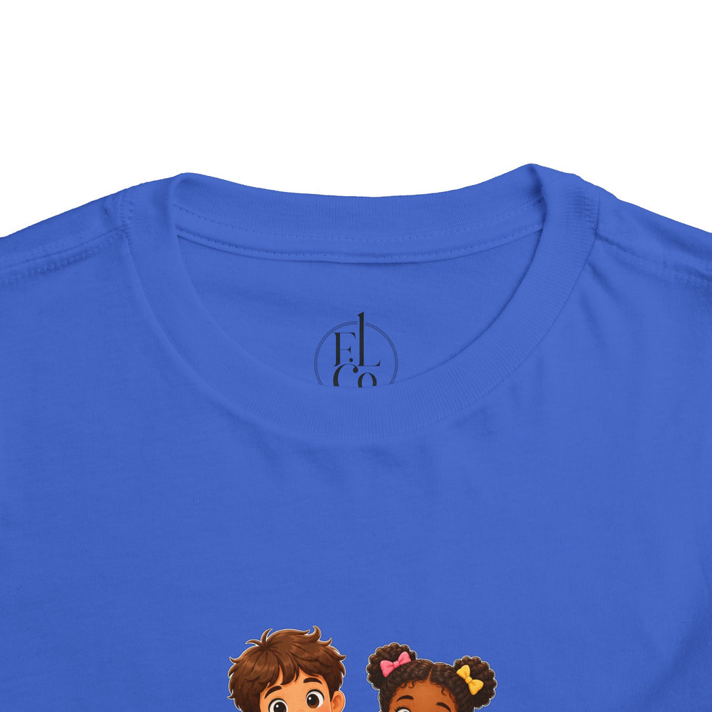 Toddler Tee — "Love One Another" Kids Christian Shirt (Hold Hands Rainbow Design)