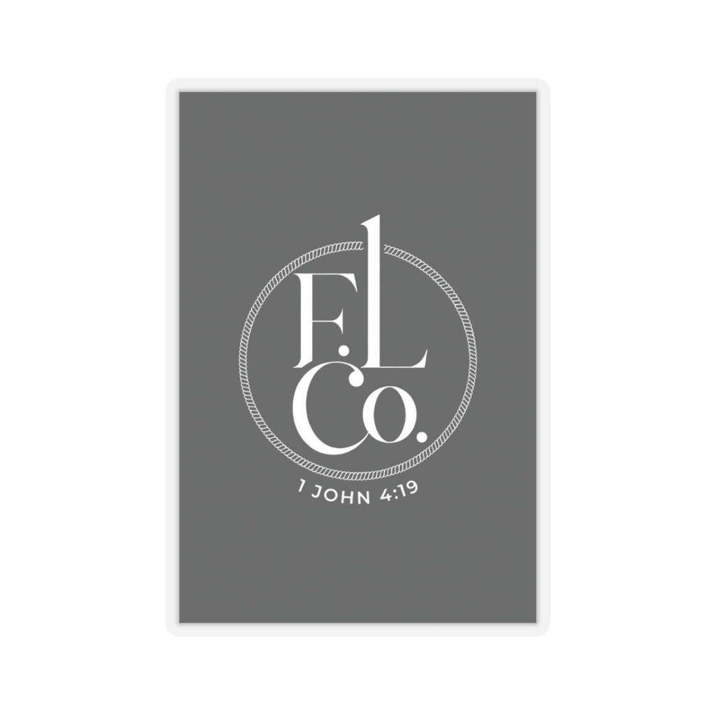 Faith Logo Kiss-Cut Sticker — 1 John 4:19 Minimal Vinyl Decal
