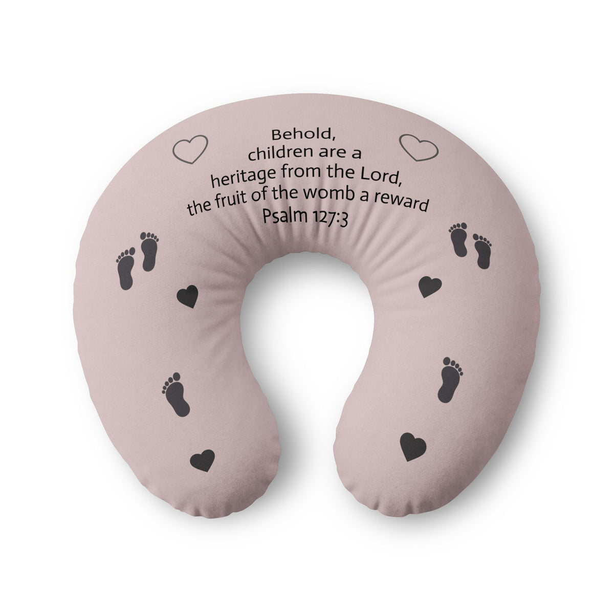 Psalm 127:3 Nursing Pillow Cover – Floral Baby Footprints Nursing Support Pillow Case
