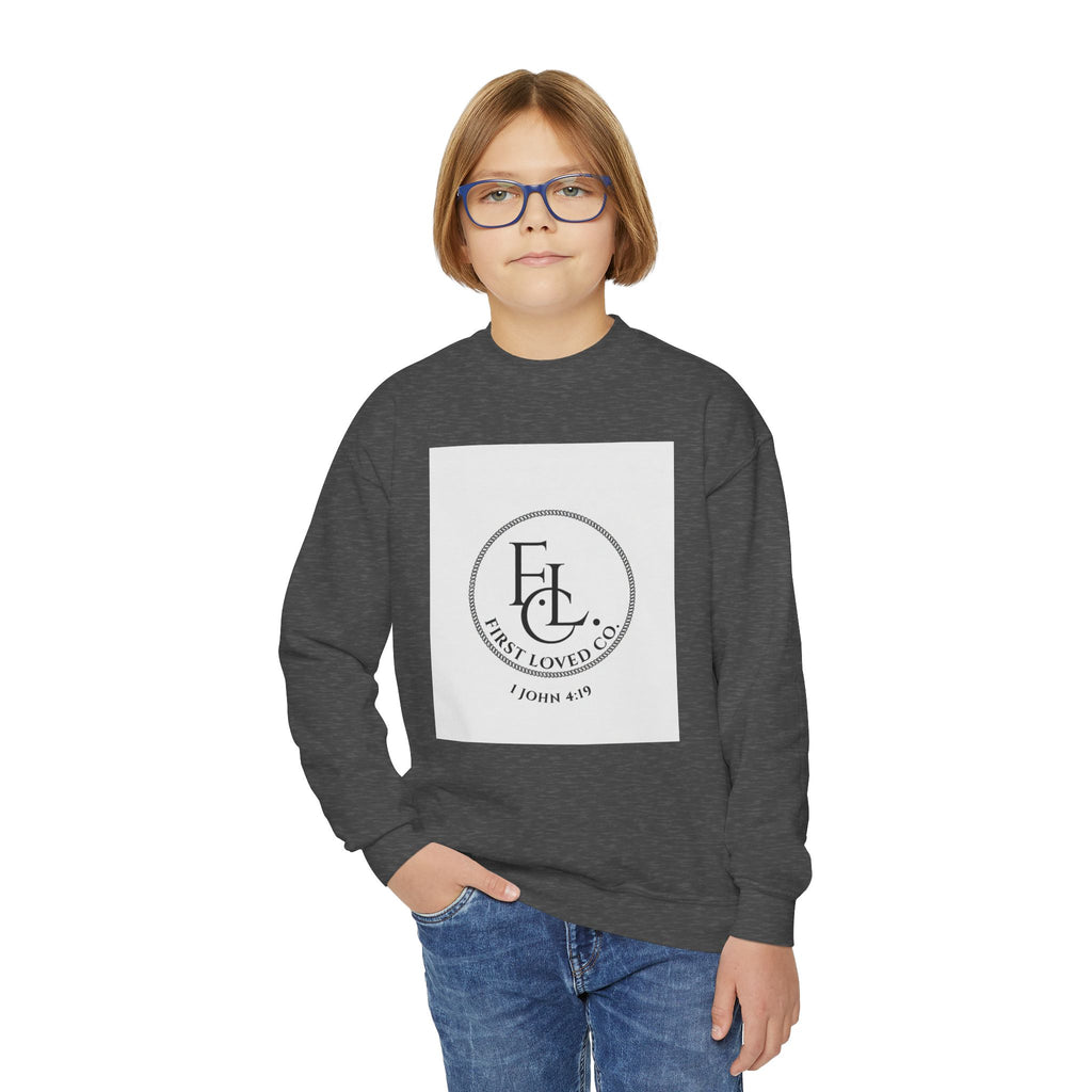 Youth Crewneck Sweatshirt — First Loved Co. Logo Pullover
