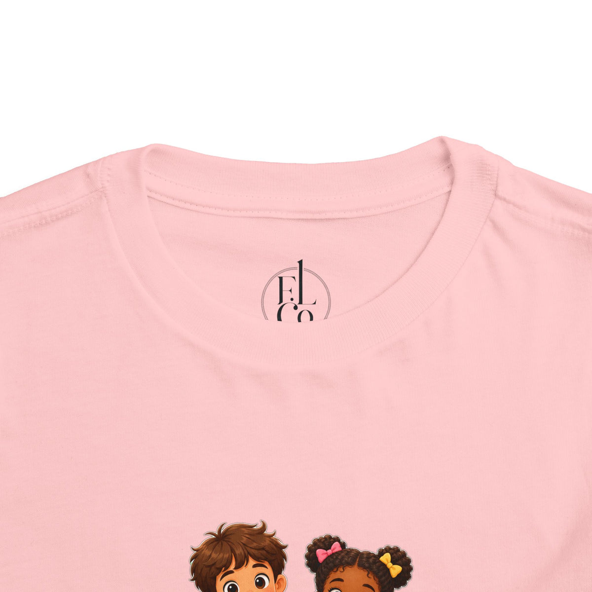 Toddler Tee — "Love One Another" Kids Christian Shirt (Hold Hands Rainbow Design)