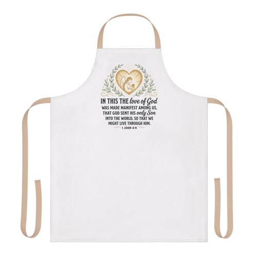 Biblical 'Beloved' Wreath Apron — Christian Scripture Cooking Apron (1 John 4:7)
