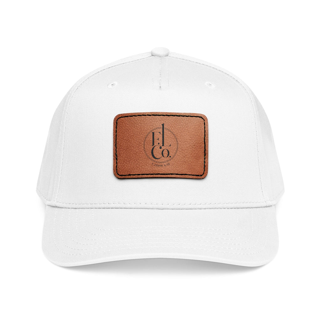 Leather Patch Baseball Cap — Classic Mid-Profile Hat with Rectangle Patch