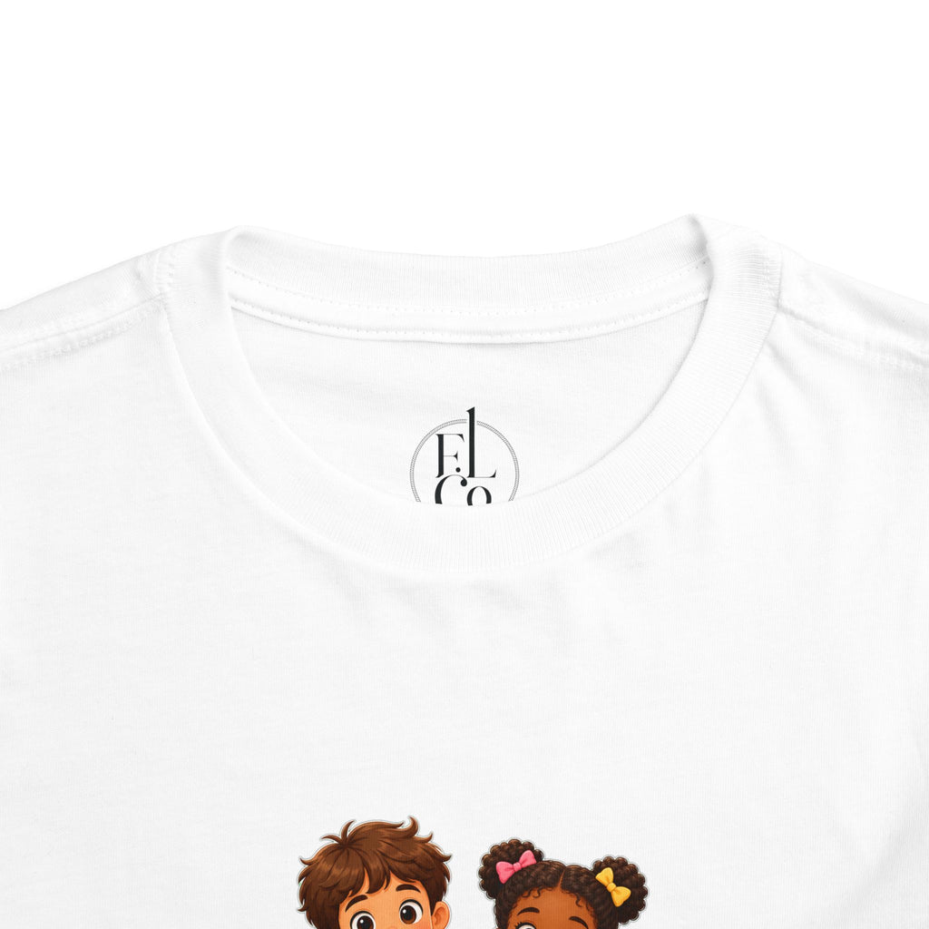 Toddler Tee — "Love One Another" Kids Christian Shirt (Hold Hands Rainbow Design)