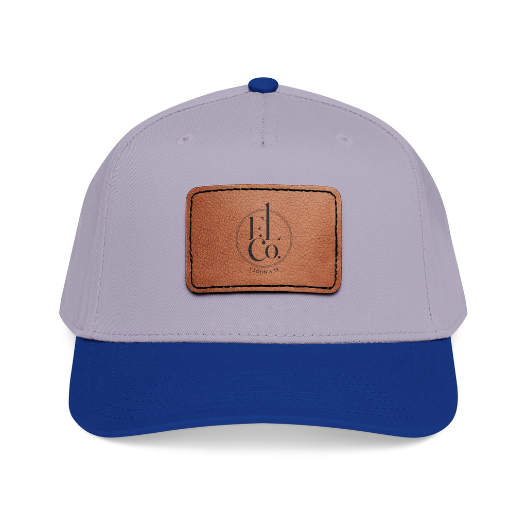 Leather Patch Baseball Cap — Classic Mid-Profile Hat with Rectangle Patch