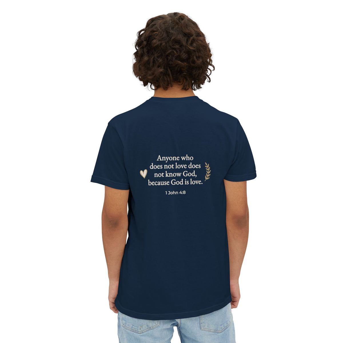 Pocket T-Shirt — 1 John 4:8 'God is Love' Inspirational Christian Tee