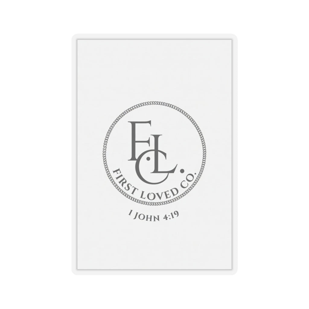 Faith Logo Kiss-Cut Sticker — 1 John 4:19 Minimal Vinyl Decal