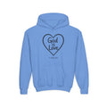 Youth Hoodie — "God Is Love" Heart Bible Verse (1 John 4:8)