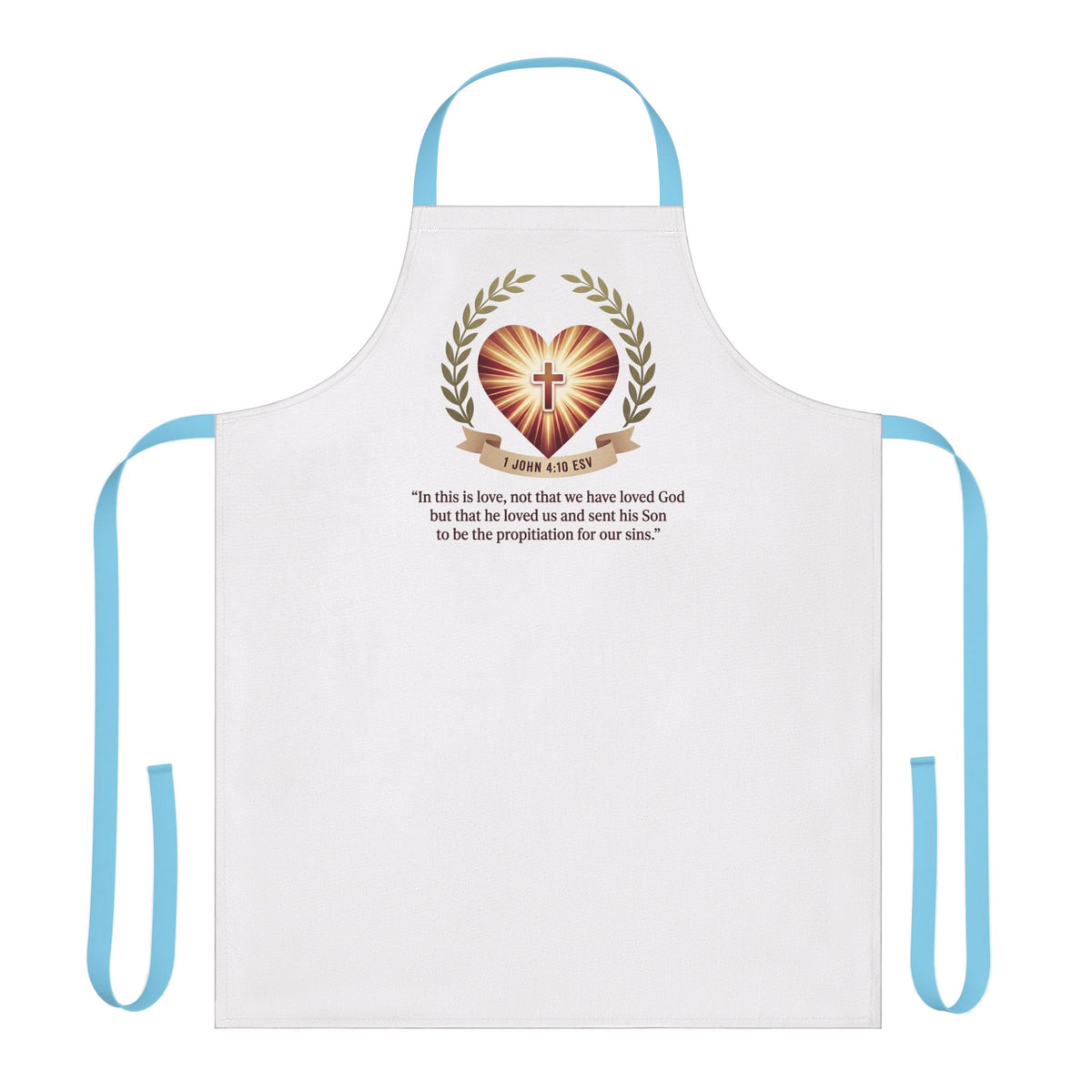 Biblical 'Beloved' Wreath Apron — Christian Scripture Cooking Apron (1 John 4:7)
