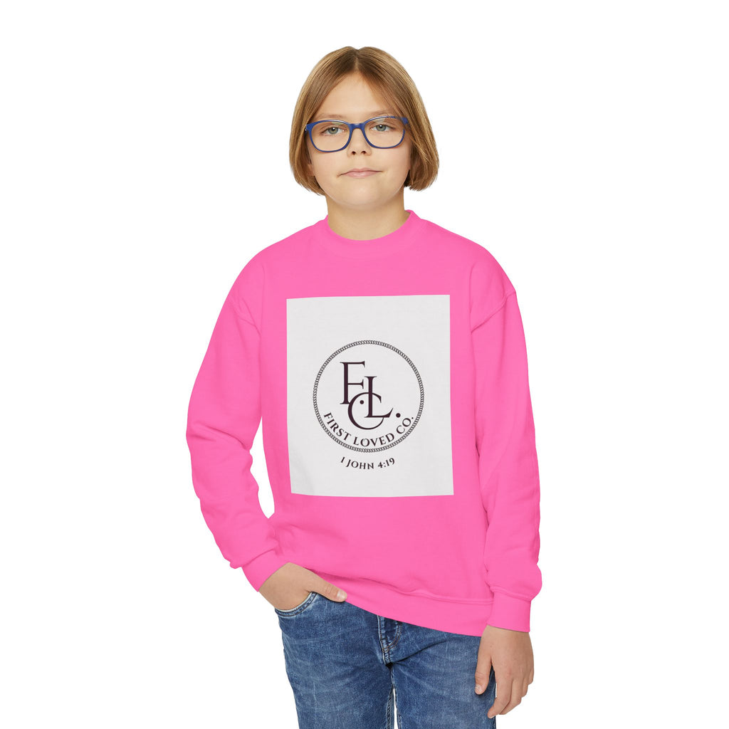 Youth Crewneck Sweatshirt — First Loved Co. Logo Pullover