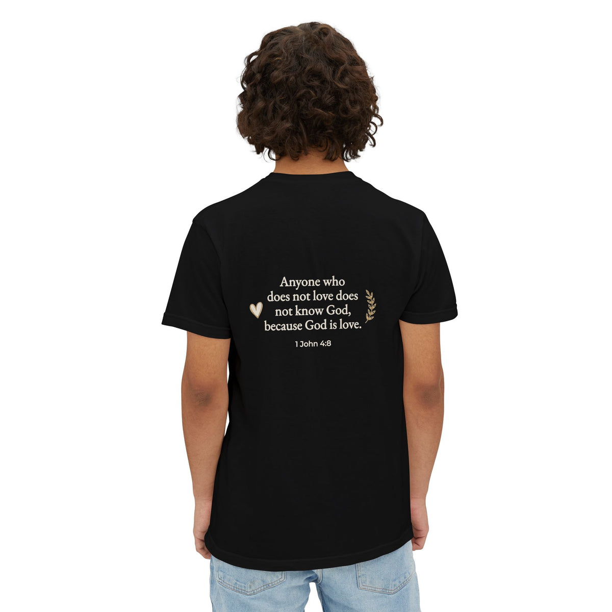 Pocket T-Shirt — 1 John 4:8 'God is Love' Inspirational Christian Tee
