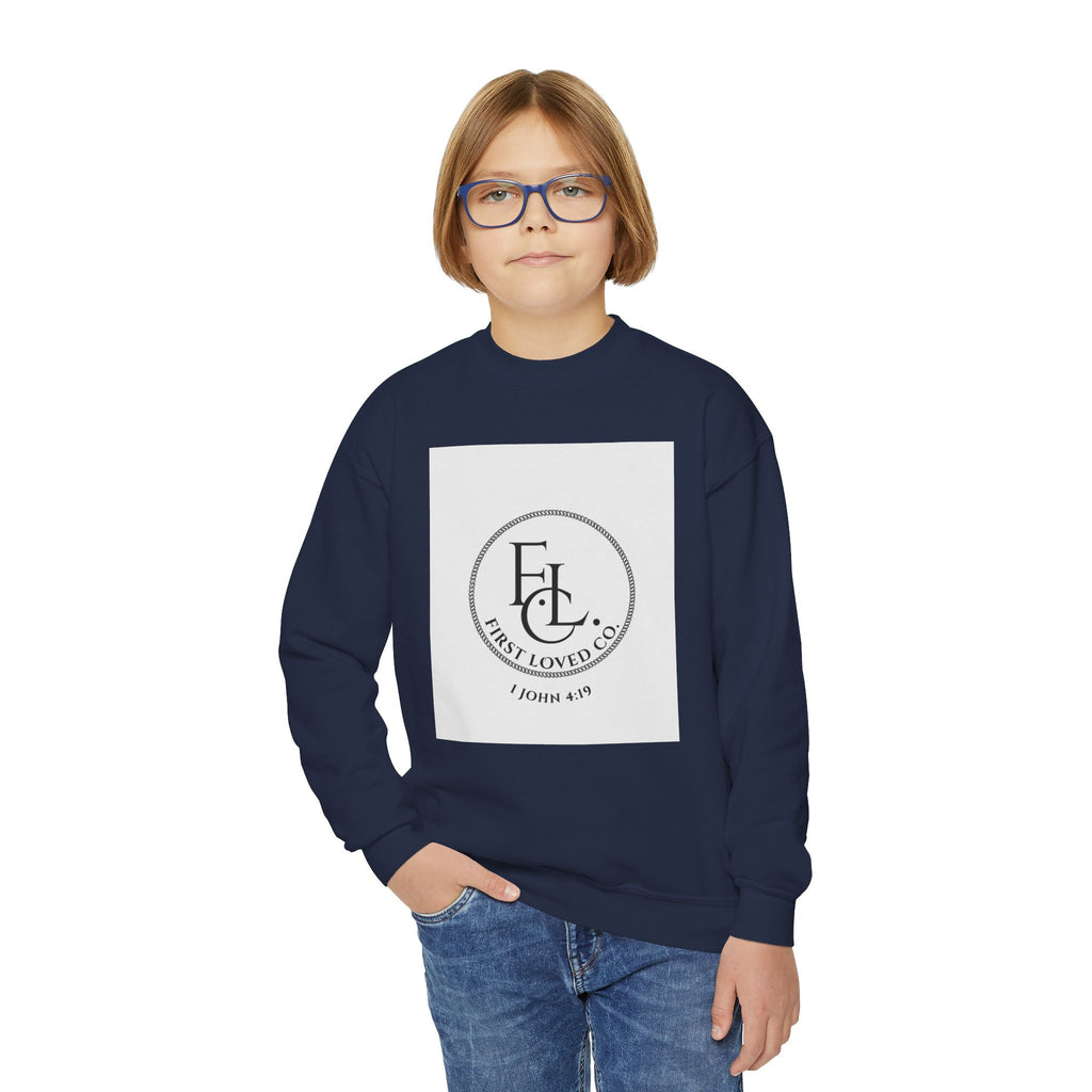 Youth Crewneck Sweatshirt — First Loved Co. Logo Pullover