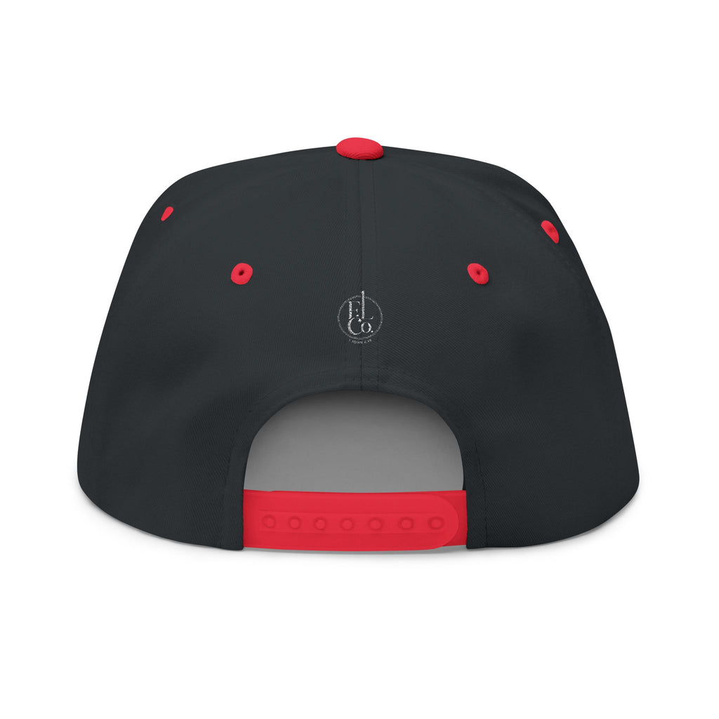 Flat Bill Cap — "because He" Embroidered Christian Snapback