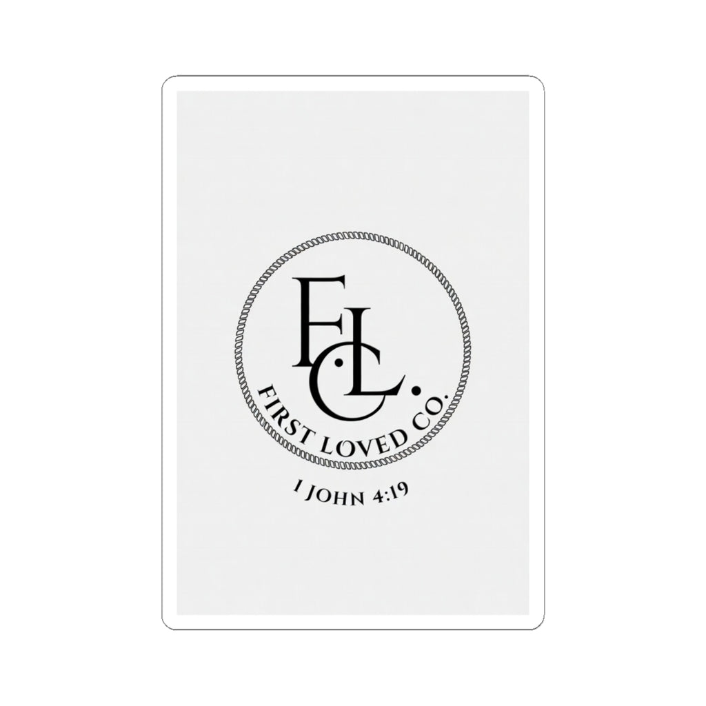 Faith Logo Kiss-Cut Sticker — 1 John 4:19 Minimal Vinyl Decal