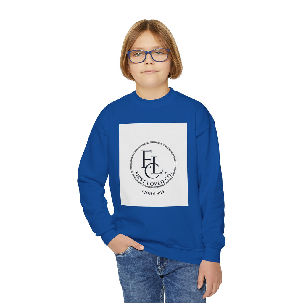 Youth Crewneck Sweatshirt — First Loved Co. Logo Pullover