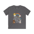 Kids Tee — 1 John 4:16 'God Is Love' Rainbow & Cute Animals Christian Shirt